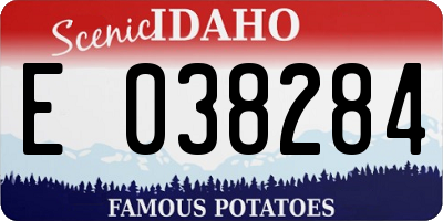 ID license plate E038284