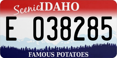 ID license plate E038285