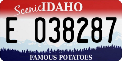 ID license plate E038287