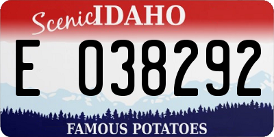 ID license plate E038292