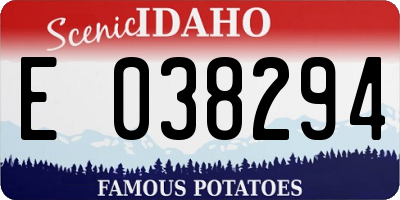 ID license plate E038294