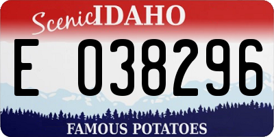 ID license plate E038296