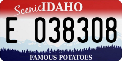 ID license plate E038308