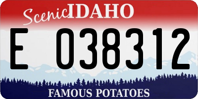 ID license plate E038312