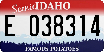 ID license plate E038314