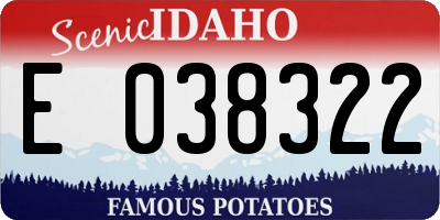 ID license plate E038322