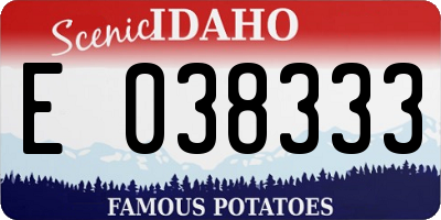 ID license plate E038333