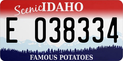 ID license plate E038334