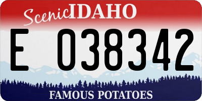 ID license plate E038342