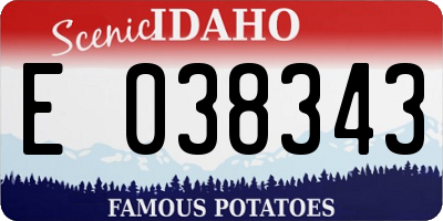 ID license plate E038343