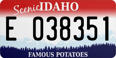 ID license plate E038351