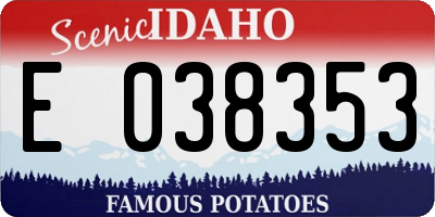 ID license plate E038353