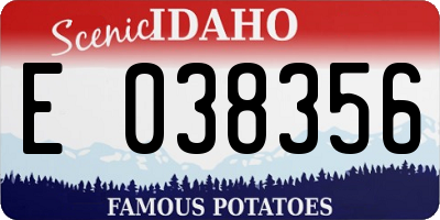 ID license plate E038356