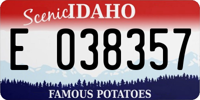 ID license plate E038357