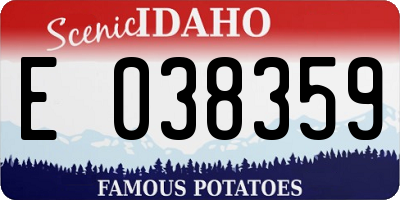 ID license plate E038359