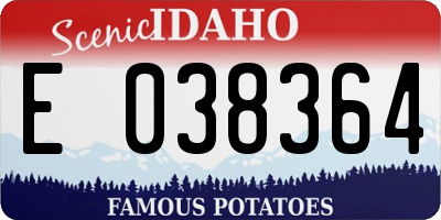 ID license plate E038364