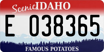 ID license plate E038365