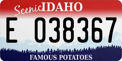 ID license plate E038367