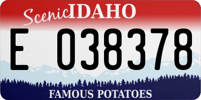 ID license plate E038378