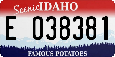 ID license plate E038381