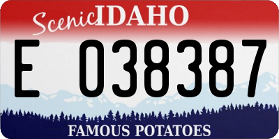 ID license plate E038387