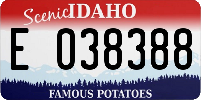 ID license plate E038388
