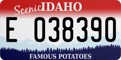 ID license plate E038390