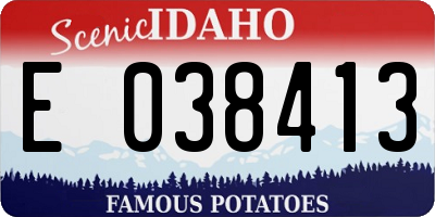 ID license plate E038413