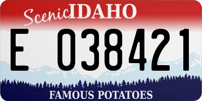 ID license plate E038421