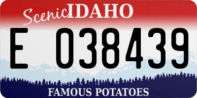 ID license plate E038439
