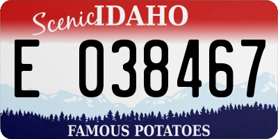 ID license plate E038467