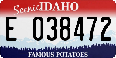 ID license plate E038472