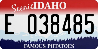 ID license plate E038485