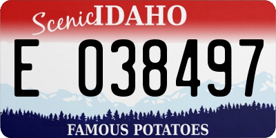 ID license plate E038497