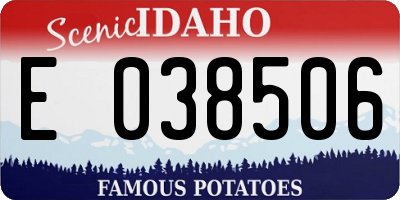 ID license plate E038506