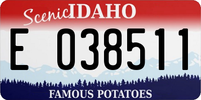 ID license plate E038511