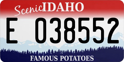 ID license plate E038552