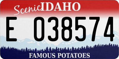 ID license plate E038574