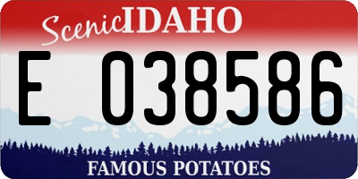 ID license plate E038586