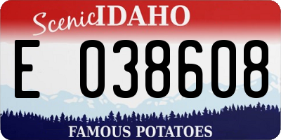 ID license plate E038608