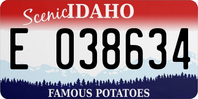 ID license plate E038634