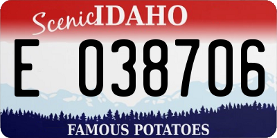 ID license plate E038706