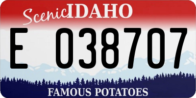 ID license plate E038707