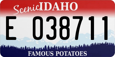 ID license plate E038711