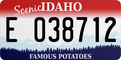 ID license plate E038712