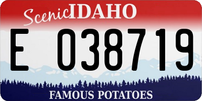 ID license plate E038719