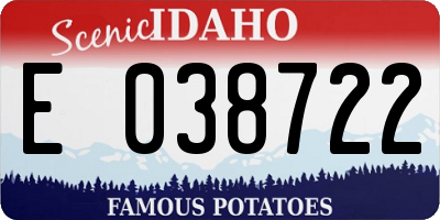 ID license plate E038722