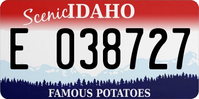 ID license plate E038727