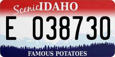 ID license plate E038730