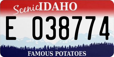ID license plate E038774